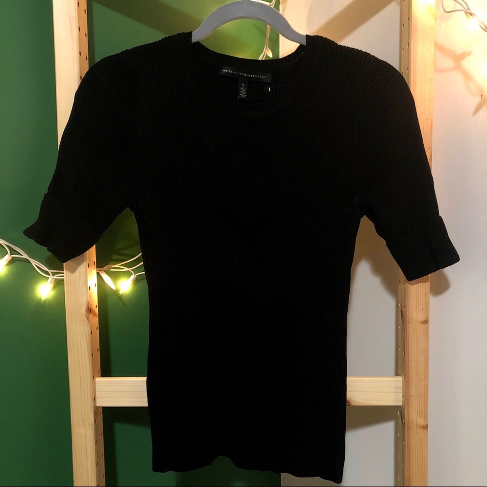 Black Ribbed Blouse